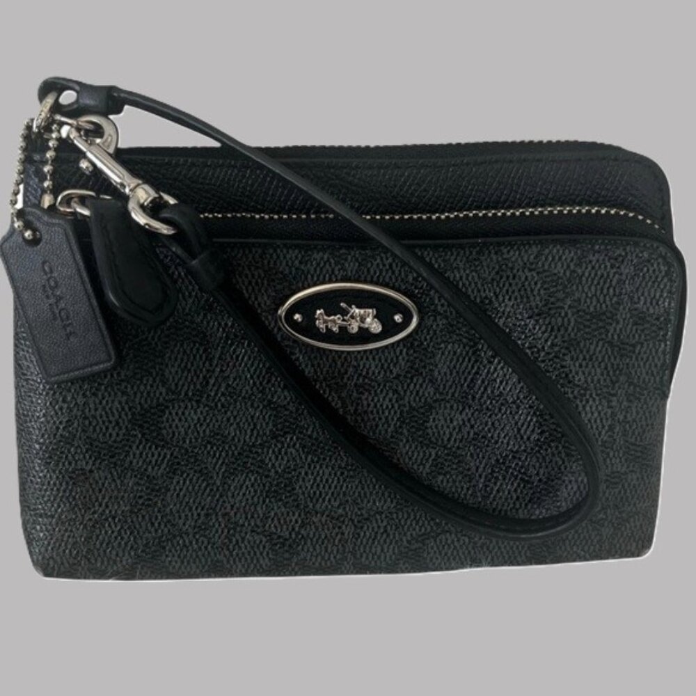 Coach L Double Zip Wristlet